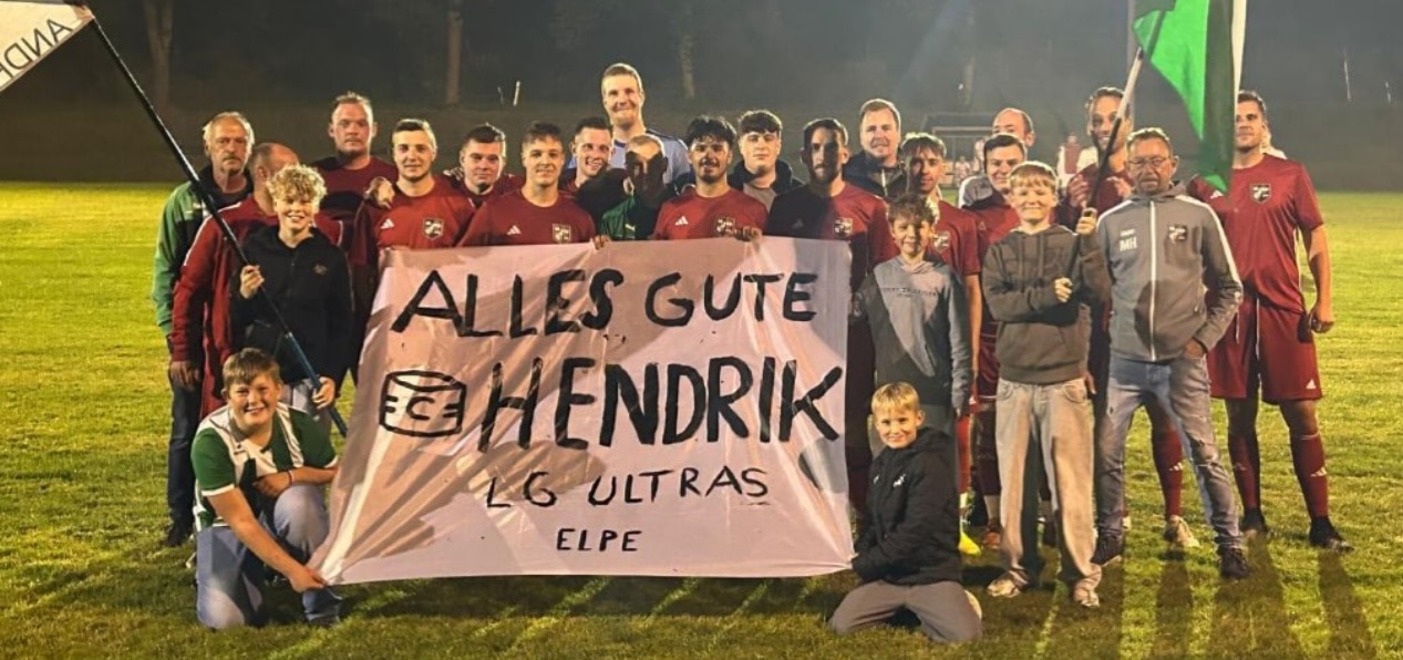 Kleine Ultras mit großer Geste nach erstem Saisonsieg der SG Elpe/Andreasberg